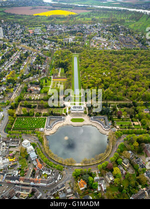 Luftaufnahme, Schloss Benrath Schloss mit Teich und Palace Gärten, Benrather Schlossallee, Düsseldorf, Rheinland, Stockfoto