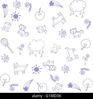 Tier für Kind Doodle Kunst Stock Vektor