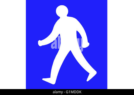 Zu Fuß erlaubt oder Fußgänger Zeichen Stockfoto