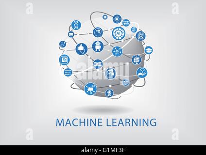Vektor-Infografik Machine-Learning-Konzepts Stock Vektor