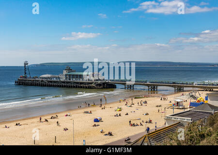 England Dorset Bournemouth Strand und pier Stockfoto
