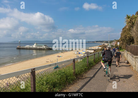 England Dorset Bournemouth Strand und pier Stockfoto