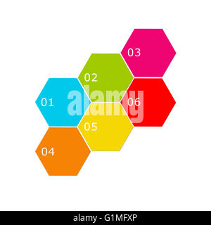 Abstrakte Muster mit farbigen Sechsecken Stockfoto