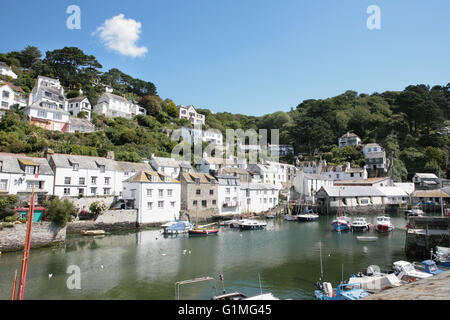 Die malerischen Innenhafen in Polperro, Cornwall, England Stockfoto