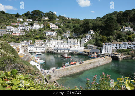 Die malerischen Innenhafen in Polperro, Cornwall, England Stockfoto