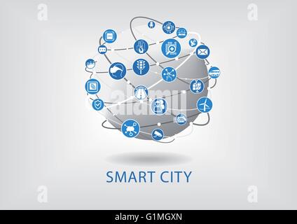 Smart-City-Infografik Stock Vektor