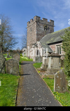 Das äußere von der Pfarrei Kirche of St. Faith, Bacton, Herefordshire Stockfoto