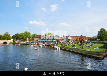 Das Bootshaus neben dem Fluss Avon Stratford-Upon-Avon Warwickshire UK Stockfoto