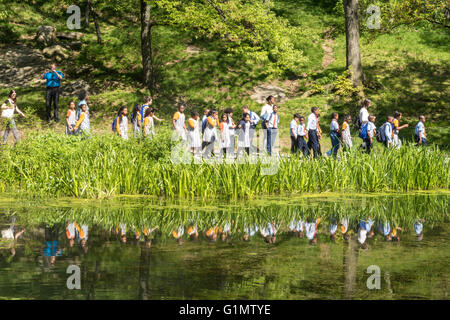 Das Harlem Meer ist ein kleines Gewässer am nördlichen Rand des Central Park in New York City, USA Stockfoto