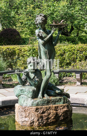 Burnett Brunnen in den Wintergarten, Central Park, New York, USA Stockfoto