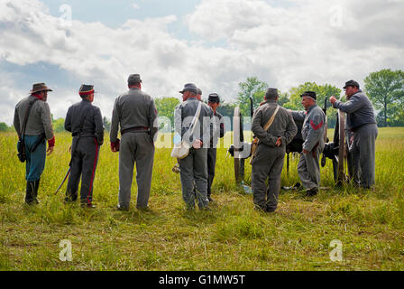 Soldaten an der neuen Markt-Virginia Bürgerkrieg Schlacht Reenactment Stockfoto