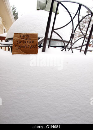 Blizzard Aufmerksamkeit Snowlovers Stockfoto