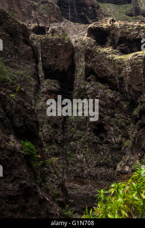 Felsformationen in Masca Barranco, Teneriffa, Kanarische Inseln, Spanien. Stockfoto