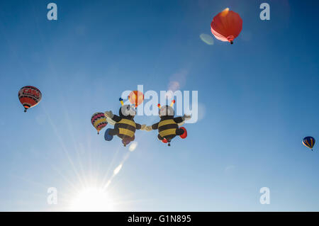 Heißluftballons in Balloon Fiesta in Albuquerque, New Mexico, USA Stockfoto