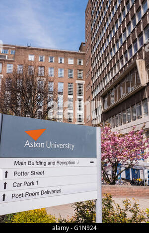 Aston University in Birmingham, West Midlands, England, Großbritannien Stockfoto