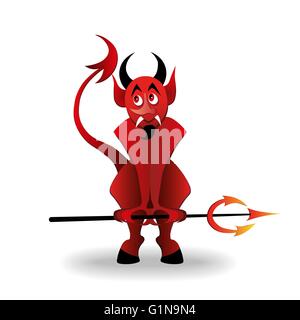 Rote Teufel mit Dreizack Stock Vektor