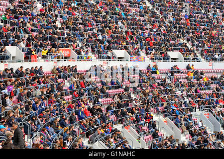 BARCELONA - FEB 21: Einen allgemeinen Überblick über das Stadion Camp Nou im Fußballspiel zwischen Futbol Club Barcelona und Malaga. Stockfoto