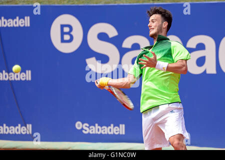 BARCELONA - 18 APR: Javier Marti (spanischer Tennisspieler) spielt bei den ATP Barcelona Open. Stockfoto