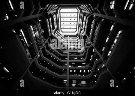 Innenraum des Atriums an der Bucht, in Toronto, Ontario. Stockfoto