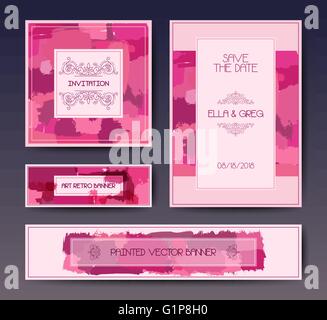 Modernen Grunge Pinsel Postkarte Vorlage Stock Vektor