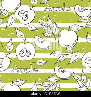 Äpfel auf grünen Streifen Stock Vektor