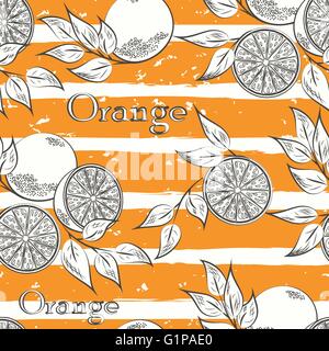 Orangen auf orange Streifen Stock Vektor