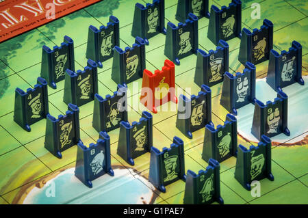 Brettspiel Stratego mit Stücken Stockfoto