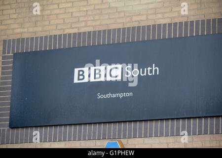 Southampton, UK 14. Mai 2016. Der Eingang zu den BBC Süd-Studios für lokale Nachrichten und Radio befindet sich in Southampton Stockfoto