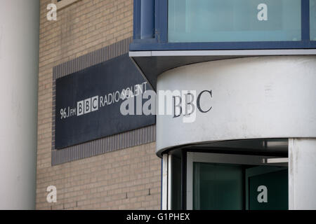 Southampton, UK 14. Mai 2016. Der Eingang zu den BBC Süd-Studios für lokale Nachrichten und Radio befindet sich in Southampton Stockfoto