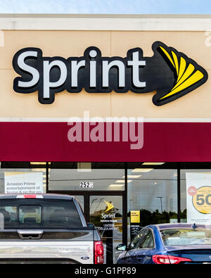 Das äußere des einen Sprint Telekommunikation speichern in Oklahoma City, USA. Stockfoto