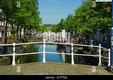 Holländischen Kanal Szene in Delft Stockfoto