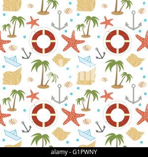 Sommerferien im Zusammenhang mit nahtloser Muster 2 Stock Vektor