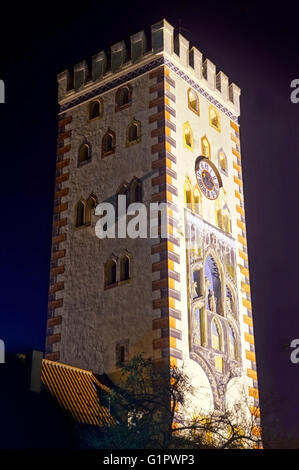 Bayertor, bin mittelalterlichen Torturm in Landsberg Lech, Bayern Stockfoto