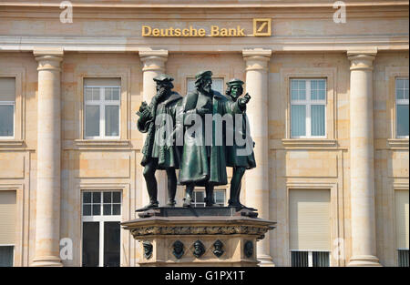 Gutenberg-Denkmal, Rossmarkt, Frankfurt am Main, Hessen, Deutschland Stockfoto