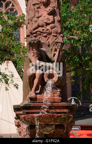 Liebfrauenberg Brunnen, Frankfurt am Main, Hessen, Deutschland Stockfoto