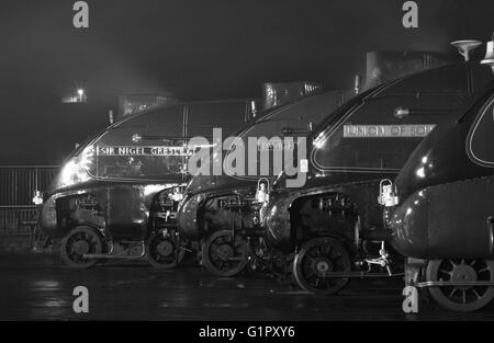 Die große Versammlung zur Fortbewegung Shildon Februar 2014 in schwarz / weiß Stockfoto