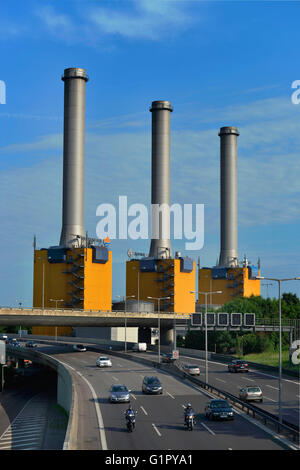 Kraftwerk Wilmersdorf, Berlin, Deutschland / Innenstadtring, Stadtautobahn Stockfoto