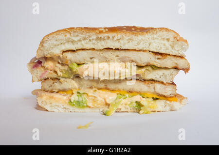 Huhn Maharaja Mac Burger Querschnitt Stockfoto