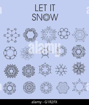 Kollektion von Vektor-Schneeflocken Stock Vektor