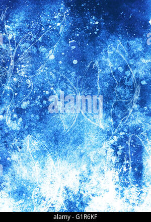 Zeichnung des Schmetterlings. Computer-Collage und Farbe Struktur. Stockfoto