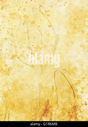 Zeichnung des Schmetterlings. Computer-Collage und Farbe Struktur. Stockfoto