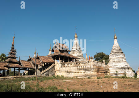 Minochantha Stupa Gruppe, Bagan, Birma - Myanmar Stockfoto