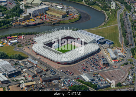 Eine Luftaufnahme des Stadium of Light, Heimat von Sunderland AFC Stockfoto