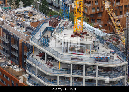 Eine Luftaufnahme von einer Baustelle in London Stockfoto