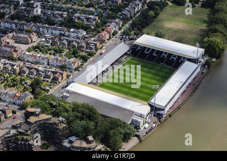 Eine Luftaufnahme des Craven Cottage, Heimat des Fulham Football Club Stockfoto