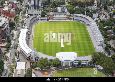 Eine Luftaufnahme des Herrn Cricket Ground, St Johns Wood, London. Haus des MCC Stockfoto