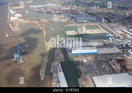 Eine Luftaufnahme der Seaforth Docks, Hafen von Liverpool Stockfoto