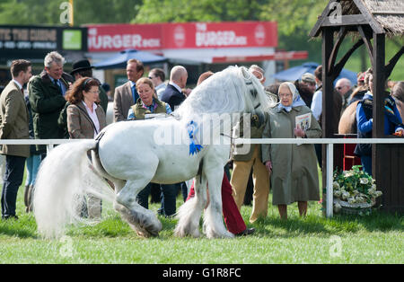 HM The Queen, die Teilnahme an der Royal Windsor Horse show in Berkshire, England Stockfoto