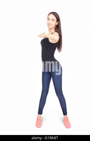 Porträt der lächelnde junge Frau fitness Stockfoto