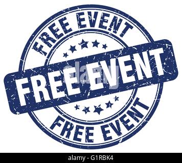 kostenlose Veranstaltung blau Grunge Runde Vintage Stempel Stock Vektor